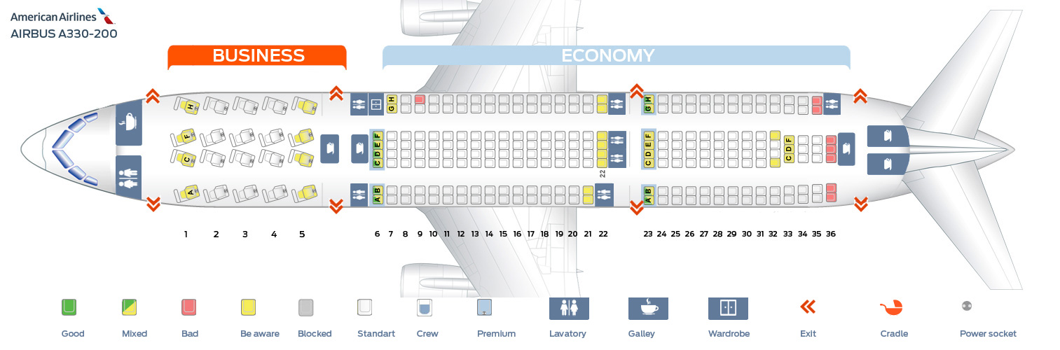 American Airlines Airbus A330 Seating Chart