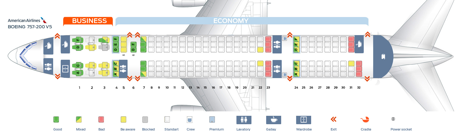 Boeing 757 Seating Chart American