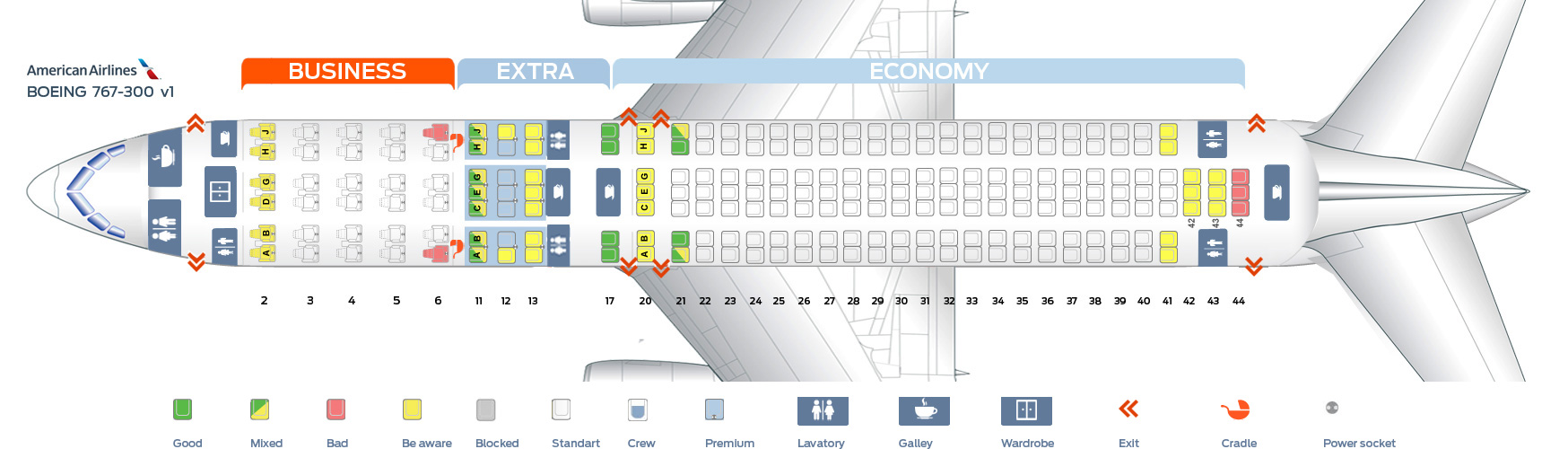 American Airlines Plane Seating Chart