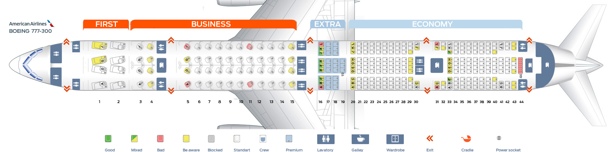 Seat Map Boeing 777 300 American Airlines Best Seats In