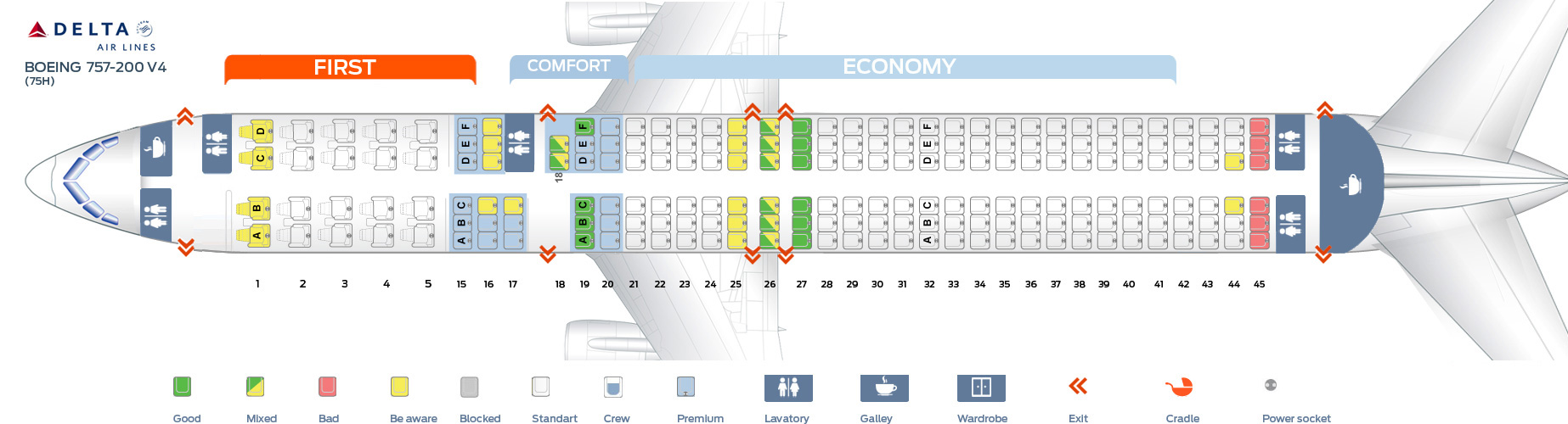 Boeing Seating Chart 757