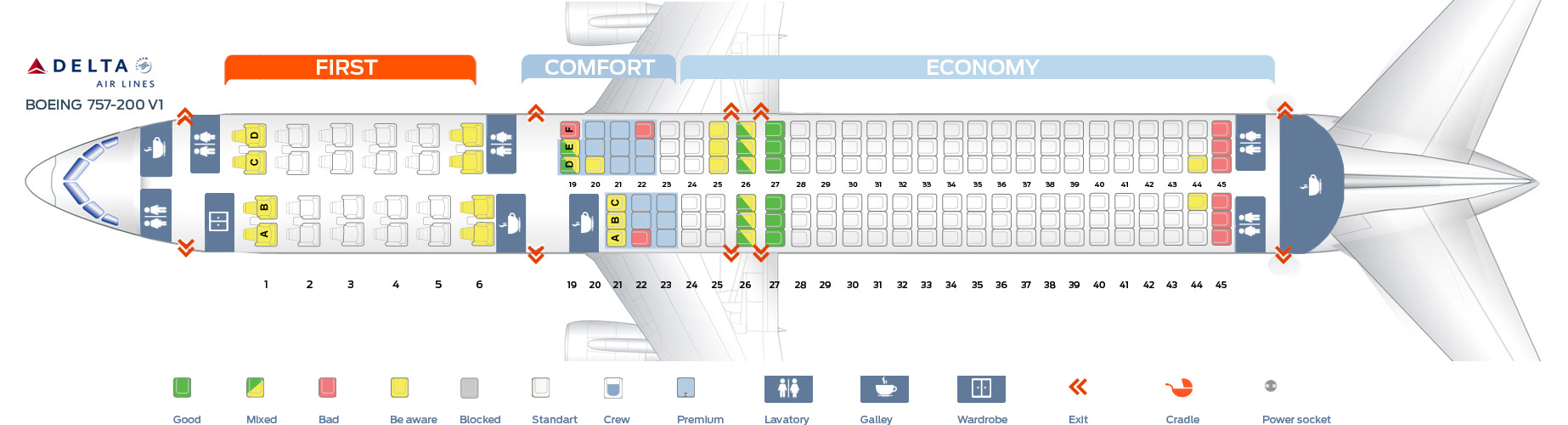 757 Aircraft Seating Chart