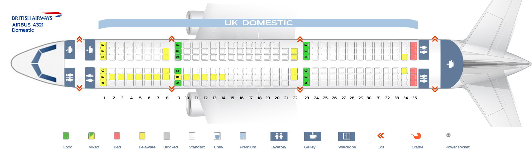 British Airways Airbus A321 Seating Chart