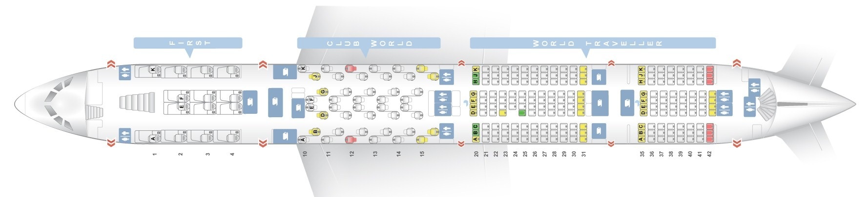 A380-800 seat map