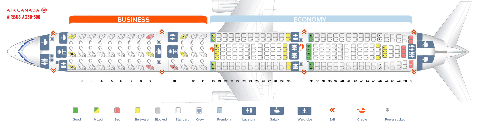 Air Canada A330 300 Seating Chart