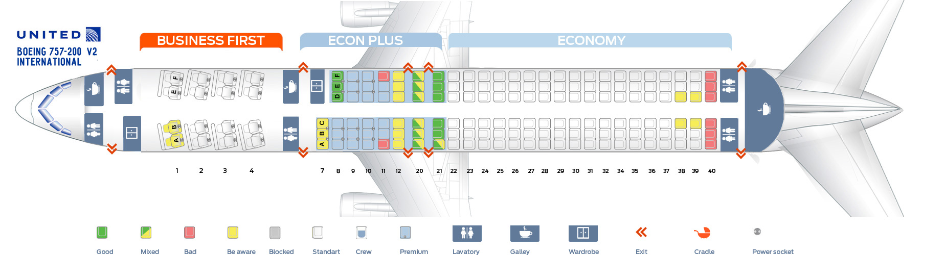 Boeing 757 Seating Chart United Airlines
