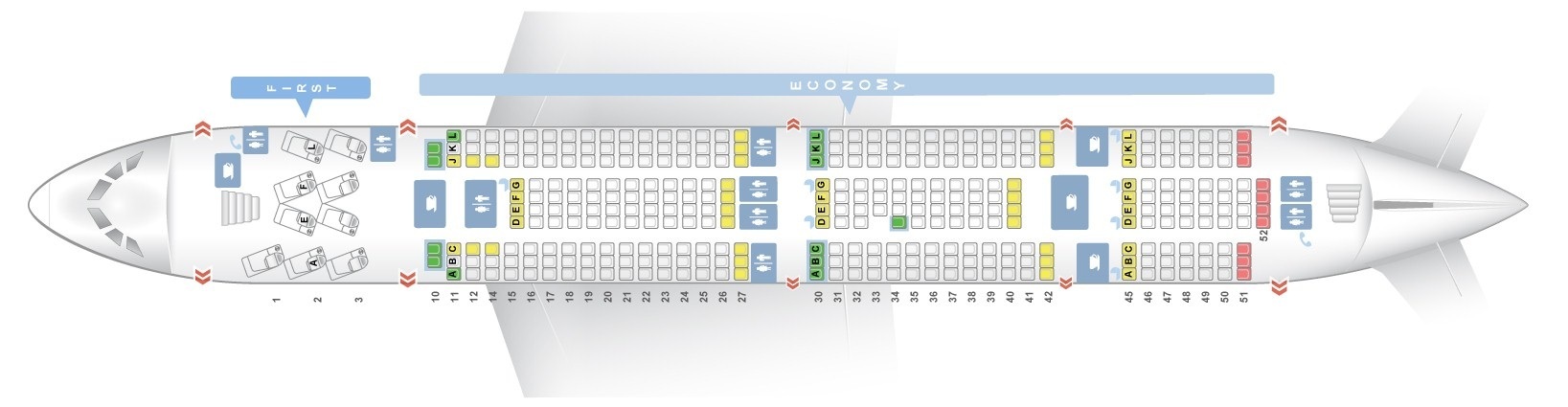 Seat map Airbus A380-800 Air France. Best seats in plane