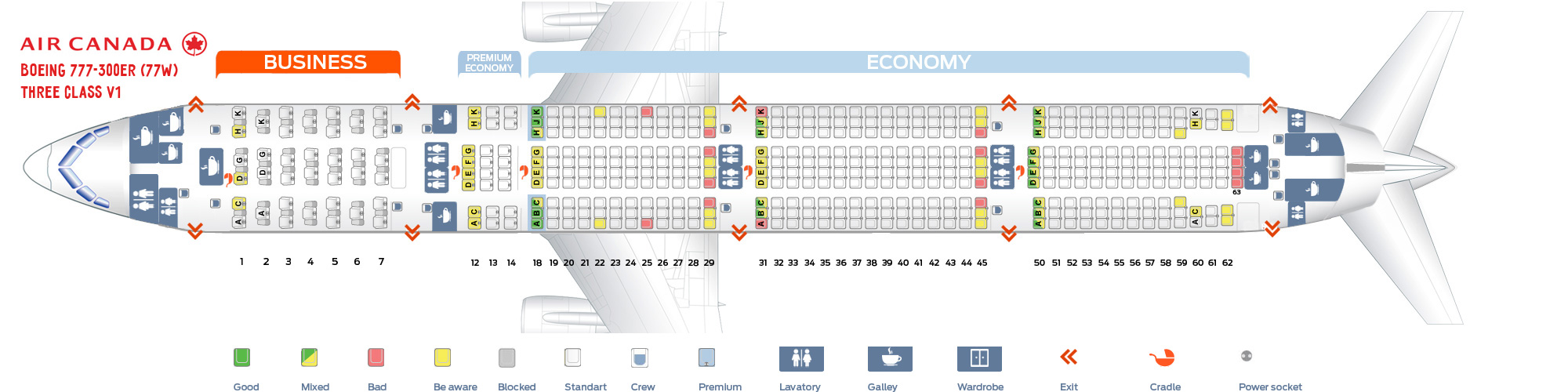 Air Canada Flight 880 Seating Chart