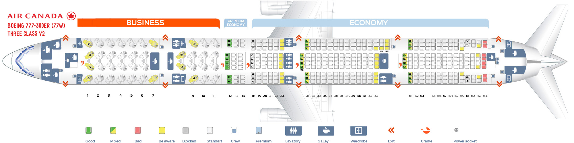 How do you find a seating chart for the Boeing 77W?