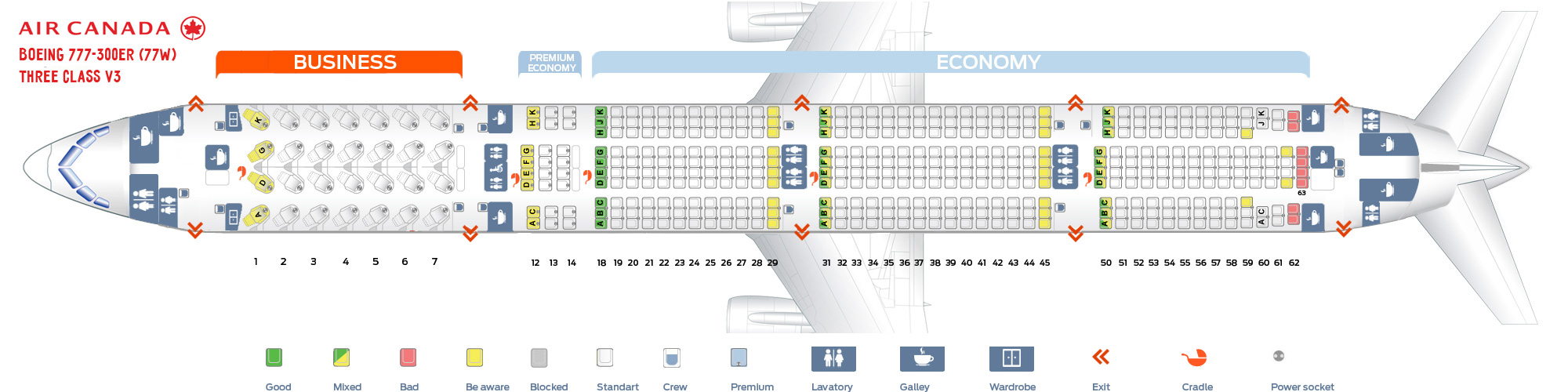 Air Canada Flight 880 Seating Chart