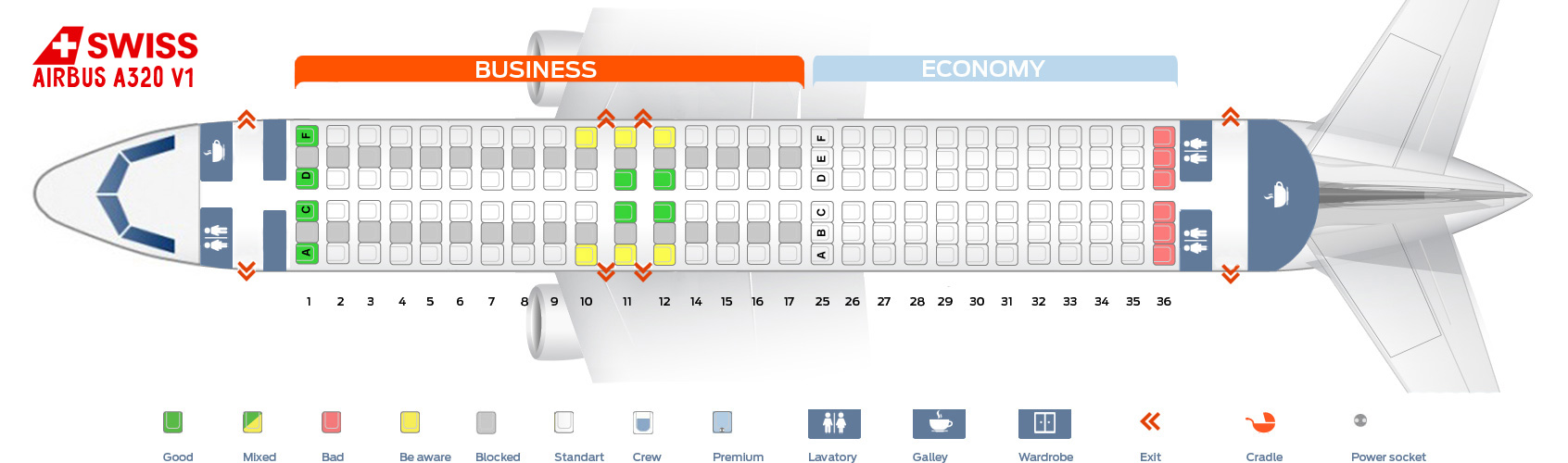 Swiss Air Seating Chart