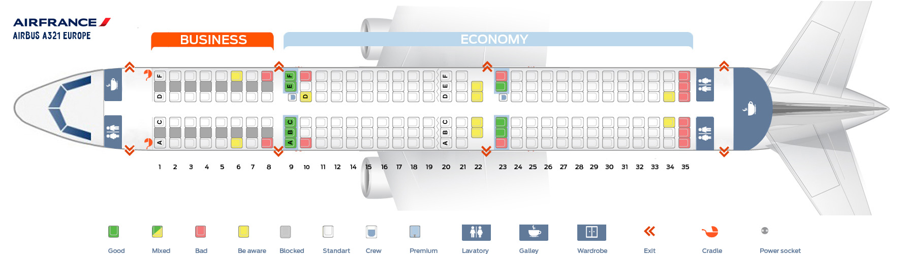 Airbus A321neo Seating Chart