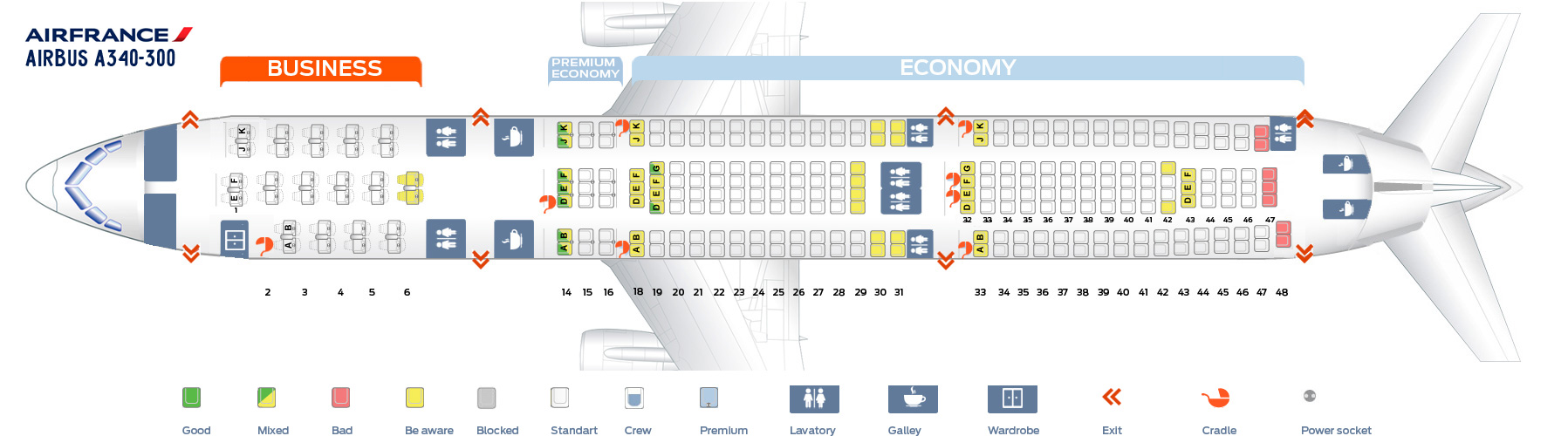 Air France A343 Seating Chart