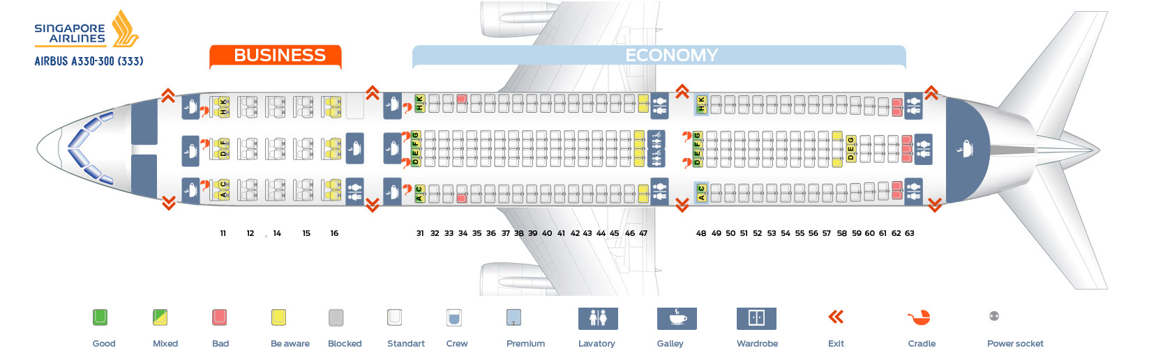 A330 Seating Chart