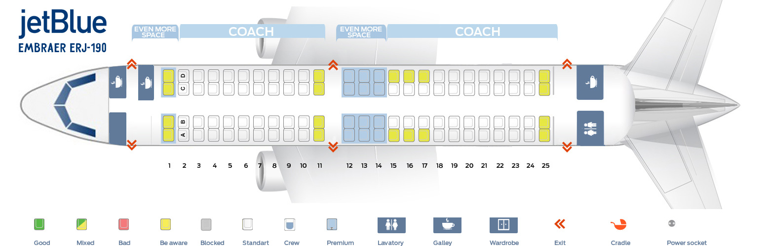 Embraer E90 Seating Chart