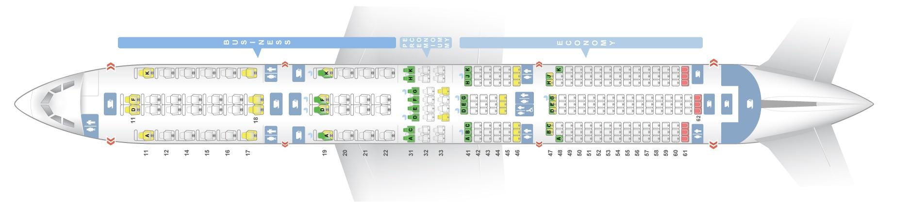 Seat map Airbus A350-900 Singapore Airlines. Best seats in plane