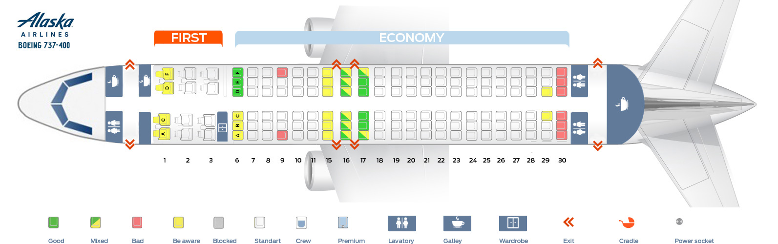 Boeing 737 400 Jet Seating Chart