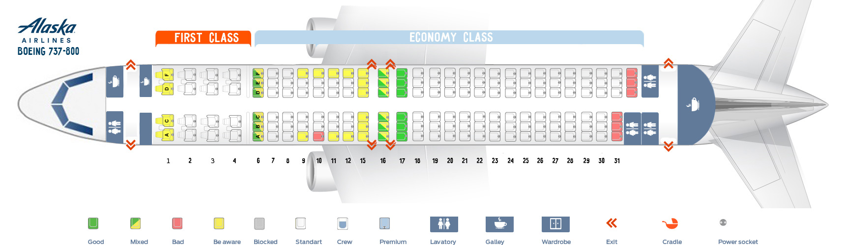 Alaska Airlines 738 Seating Chart
