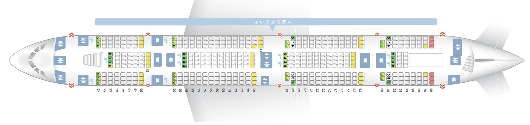 Airbus a380 800 seating chart