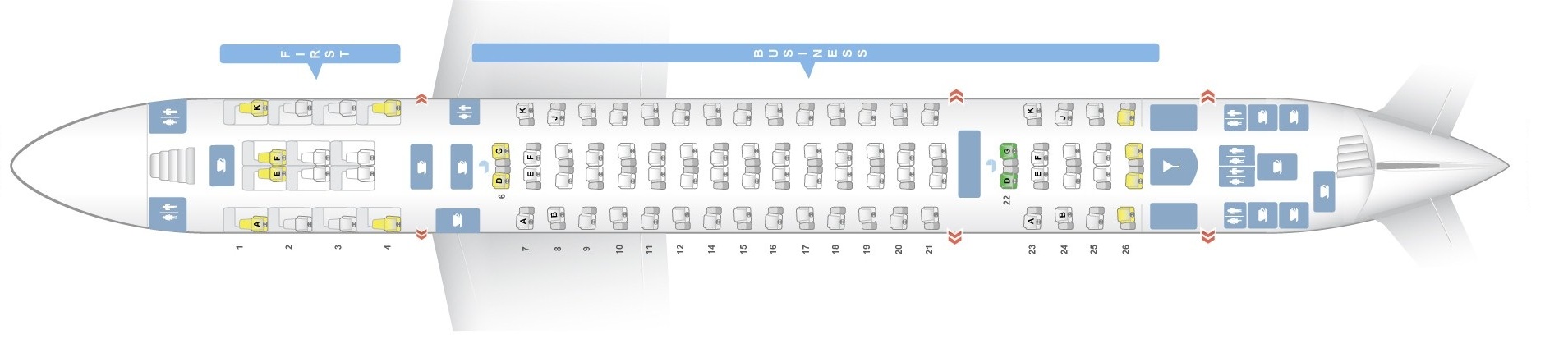 Seat map Airbus A380-800 Emirates. Best seats in the plane