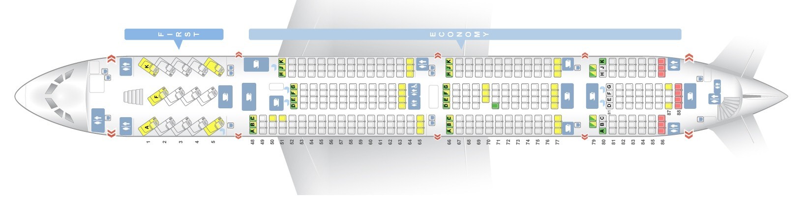 Seat map Airbus A380-800 Qantas Airways. Best seats in the plane