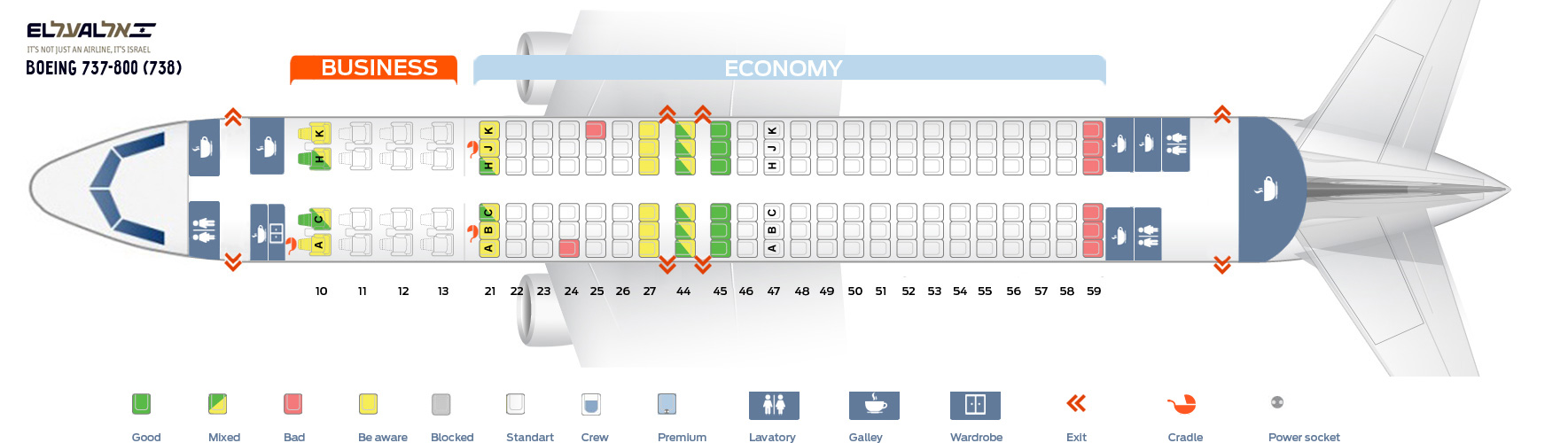 Seat Map Boeing 737 800 El Al Best Seats In The Plane