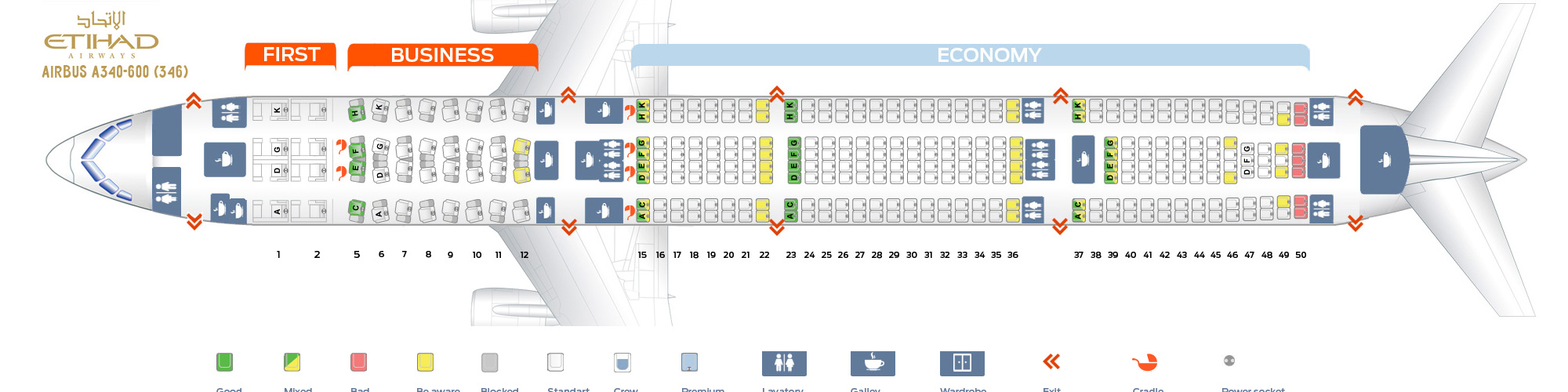 Airbus A340 600 Seating Chart Etihad
