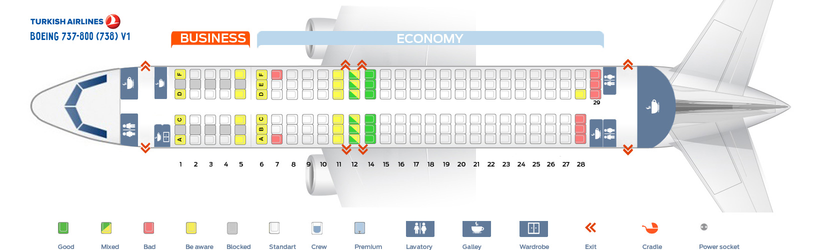 Aircraft Boeing 737 800 Seating Chart