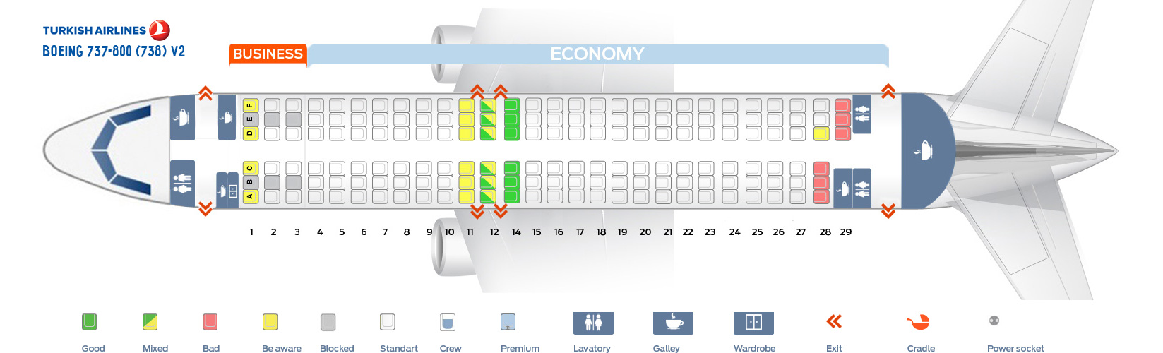 Seat Map Boeing 737 800 Turkish Airlines Best Seats In The