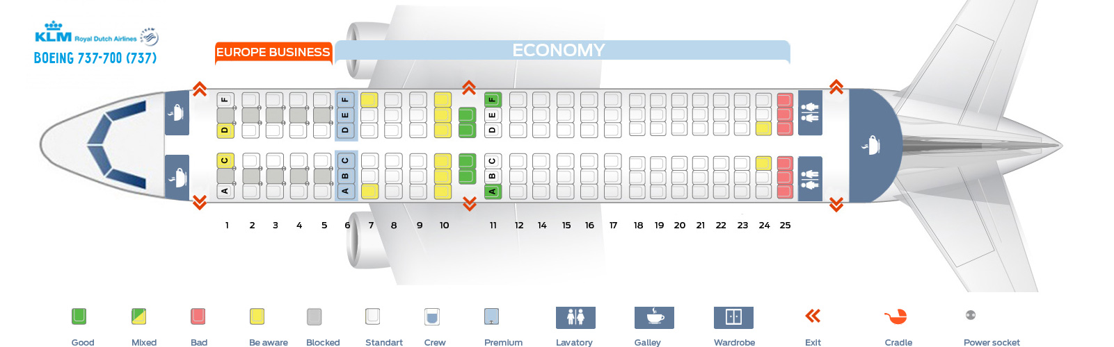 Seat Map Boeing 737 700 Klm Best Seats In The Plane 2164