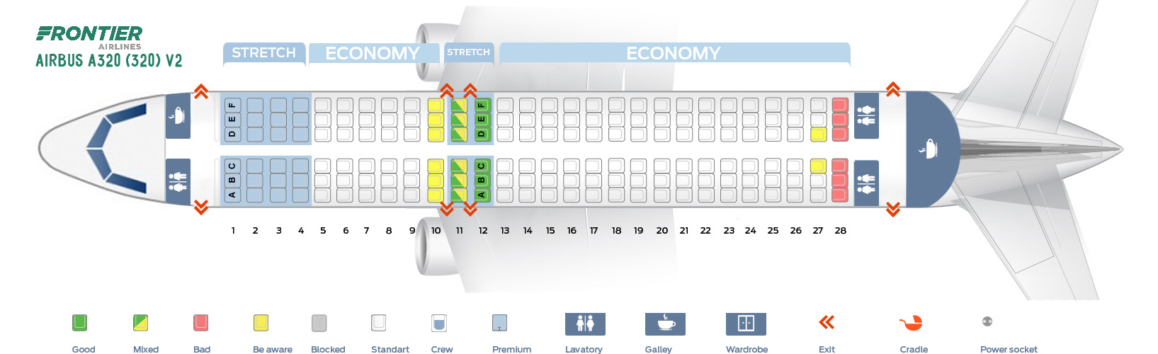 A320 Seating Chart Frontier Airlines