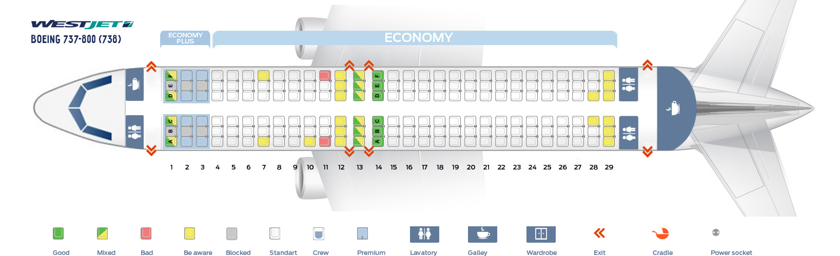 Westjet Seating Chart 737 Boeing