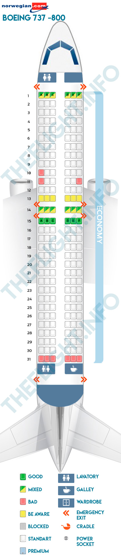 Seat Map Boeing 737 800 Norwegian Air Shuttle Best Seats In The Plane