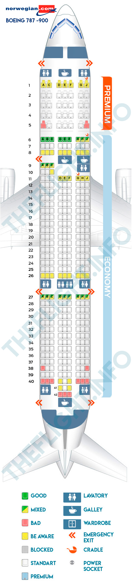 Seat Map Boeing 787 9 Norwegian Air Shuttle Best Seats In