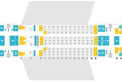 Seat map Airbus A350-1000 "Qatar Airways". Best seats in the plane