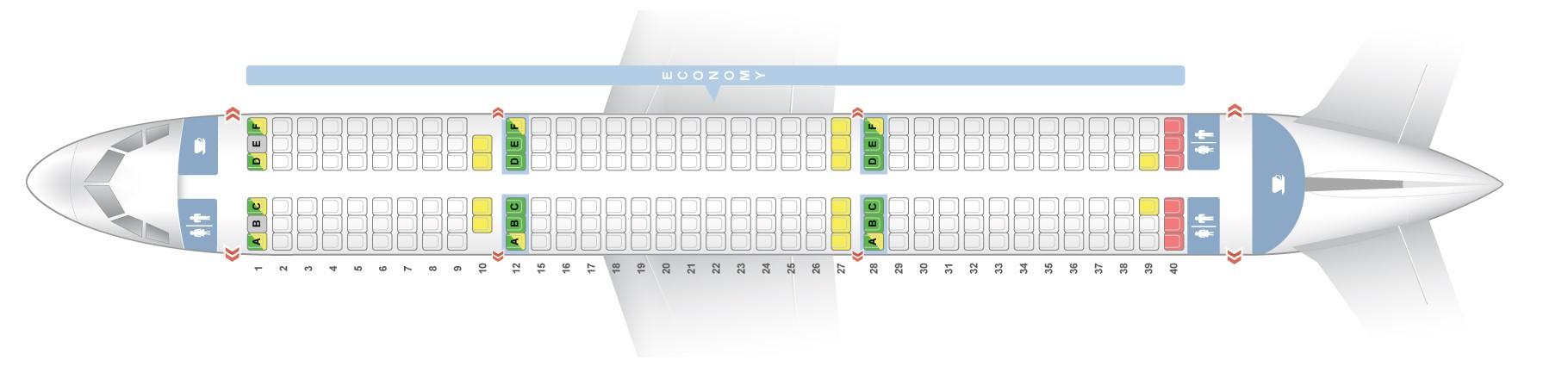 Seat map Airbus A321200 "Vueling". Best seats in the plane