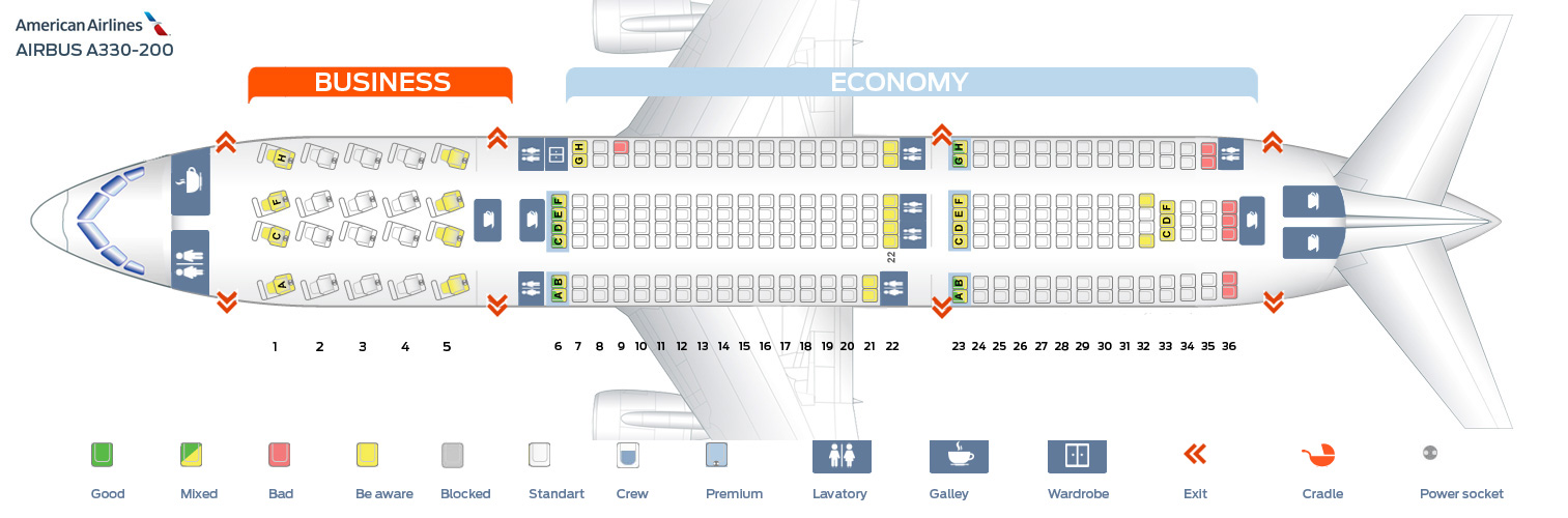 Us Airways Seat Map Seat Map Airbus A320-200 "American Airlines". Best Seats In The Plane