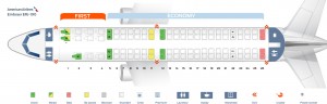 Seat map Embraer ERJ-190 American Airlines. Best seats in the plane