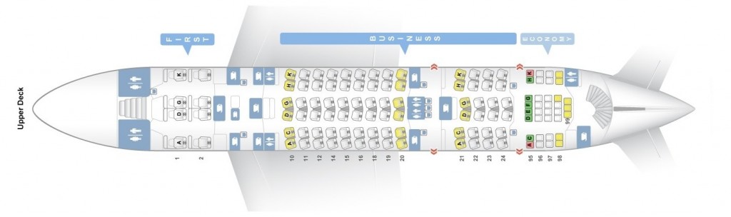 Seat map Airbus A380-800 Lufthansa. Best seats in plane