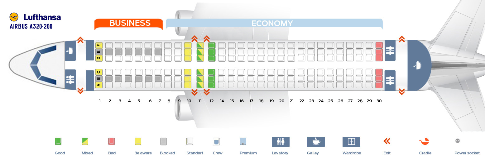 Seat Map Airbus A3 0 Lufthansa Best Seats In Plane