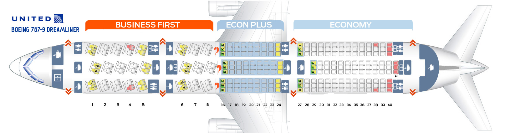 Boeing 787 United Seat Map Seat Map Boeing 787-9 United Airlines. Best Seats In Plane