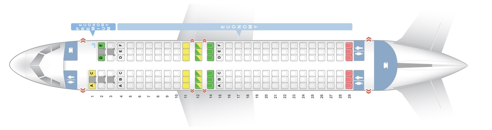 Seat map Airbus A320-200 Air France. Best seats in plane