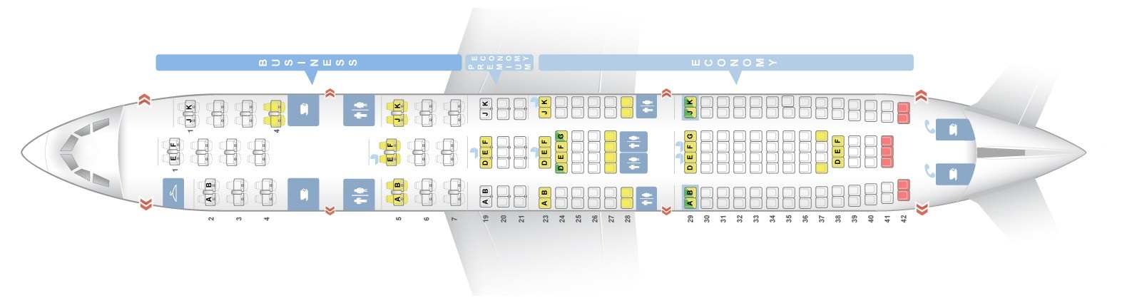 Seat map Airbus A330-200 Air France. Best seats in plane