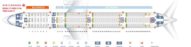 Seat map Boeing 777-300 Air Canada. Best seats in plane