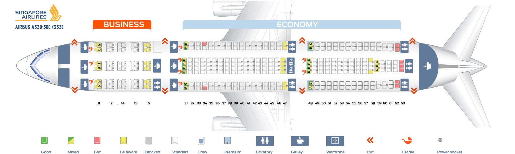 Iberia A330 Seat Map