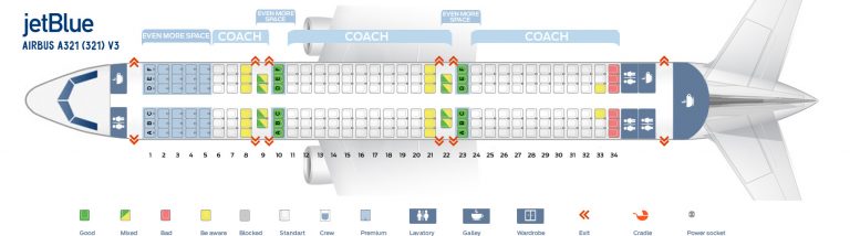 Seat map Airbus A321-200 