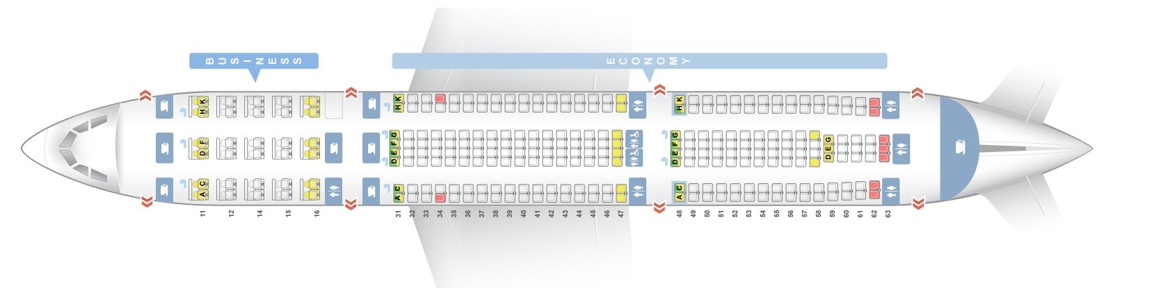 Seat map Airbus A330-300 Singapore Airlines. Best seats in plane