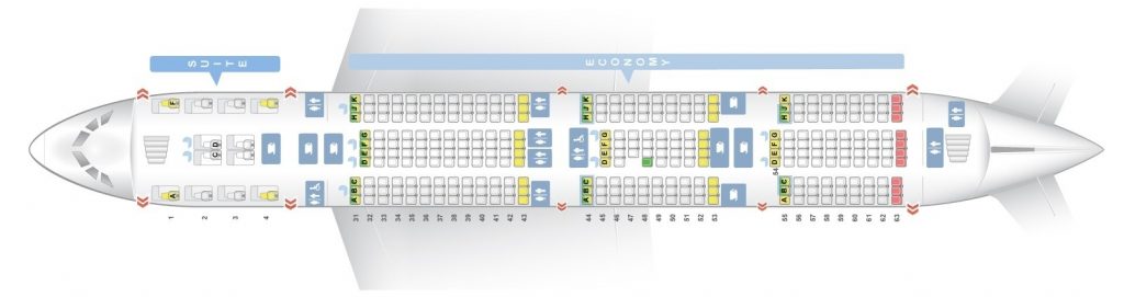 Seat map Airbus A380-800 Singapore Airlines. Best seats in plane