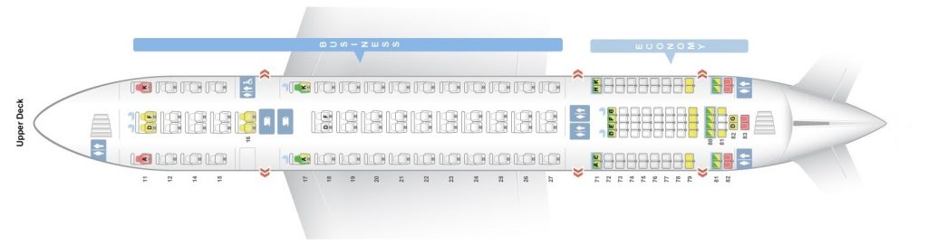 Seat map Airbus A380-800 Singapore Airlines. Best seats in plane