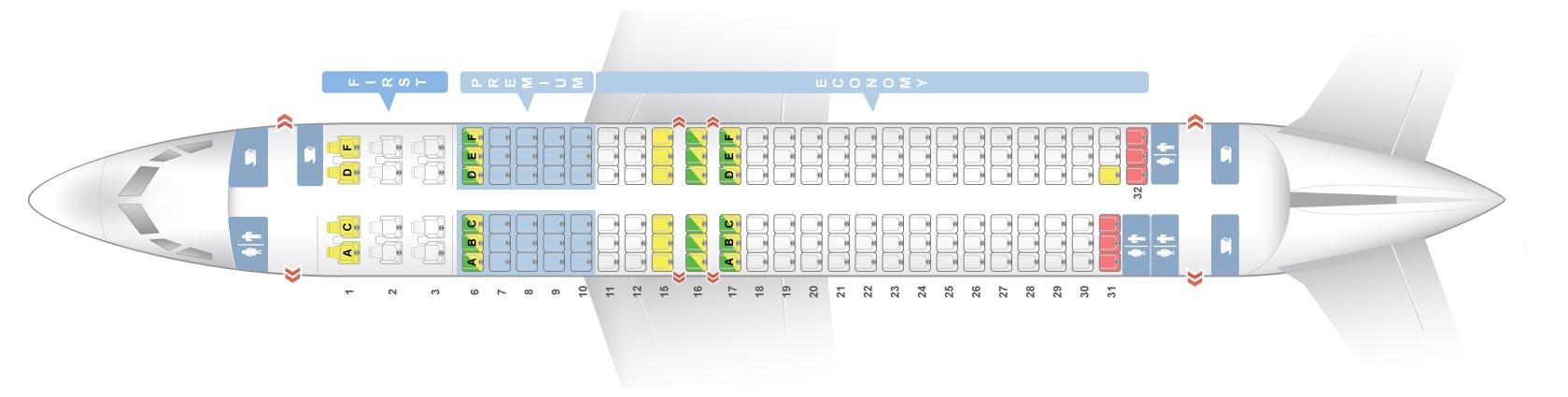 Seat map Boeing 737-800 Alaska Airlines. Best seats in the plane